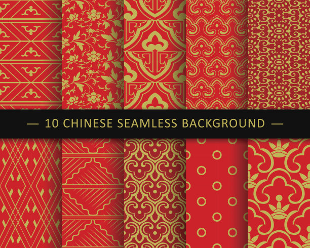 精美复古风圆形几何花纹