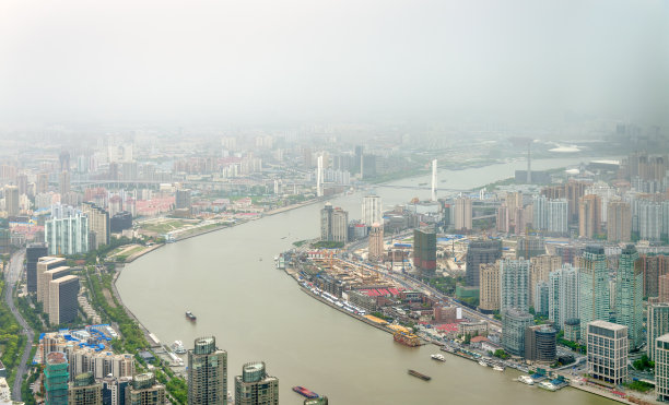 航拍浦东新区风景