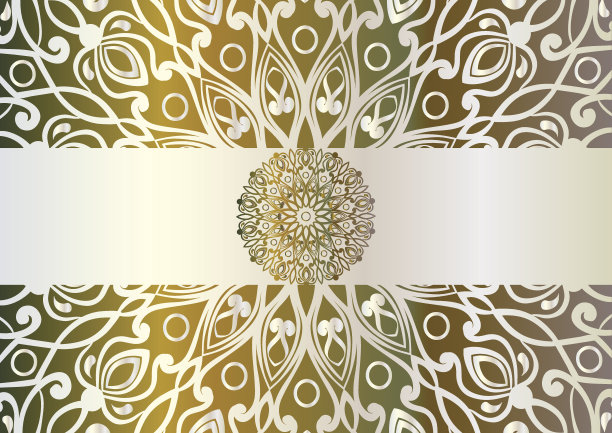 绿黄渐变圆形花纹图案