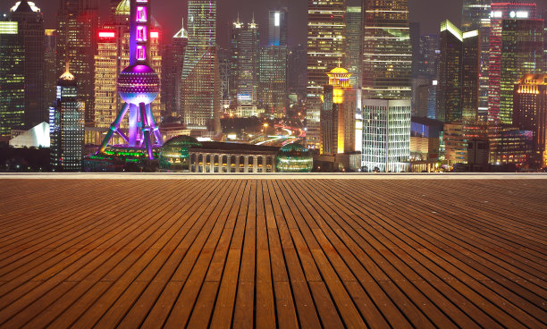 上海外滩建筑群夜景