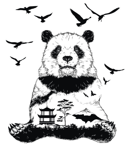 插图的熊猫