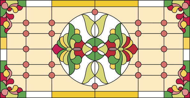 抽象教堂玻璃印花