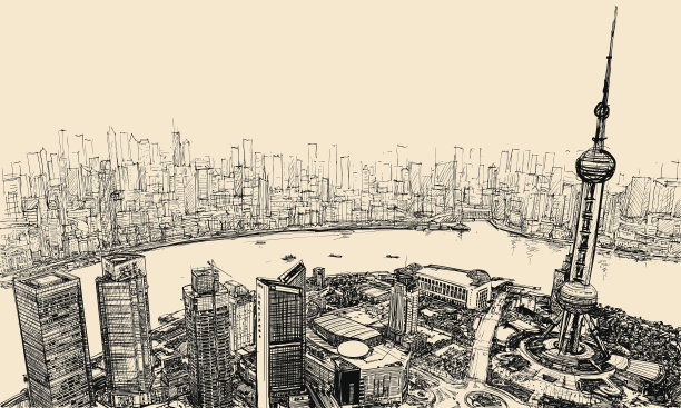 上海建筑插画