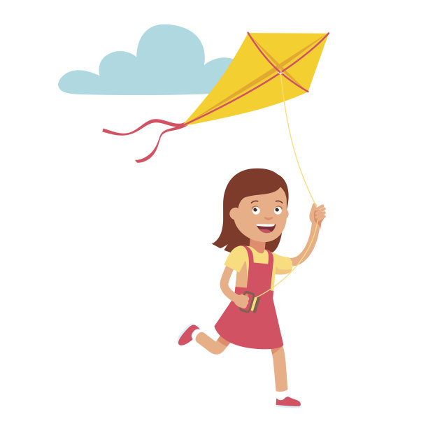 放风筝的小女孩
