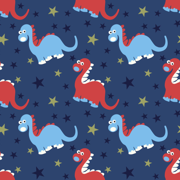 抽象卡通恐龙图案