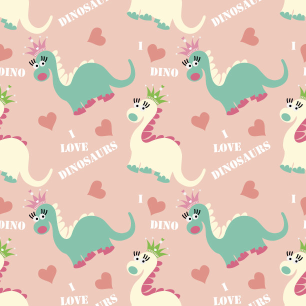 抽象卡通恐龙图案