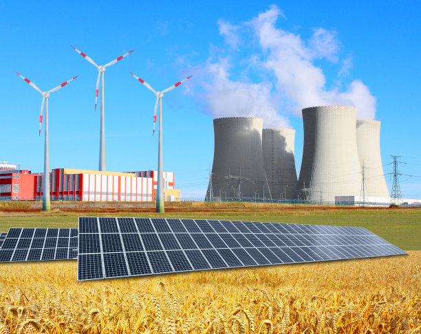 核电站外景,绿色能源,清洁能源