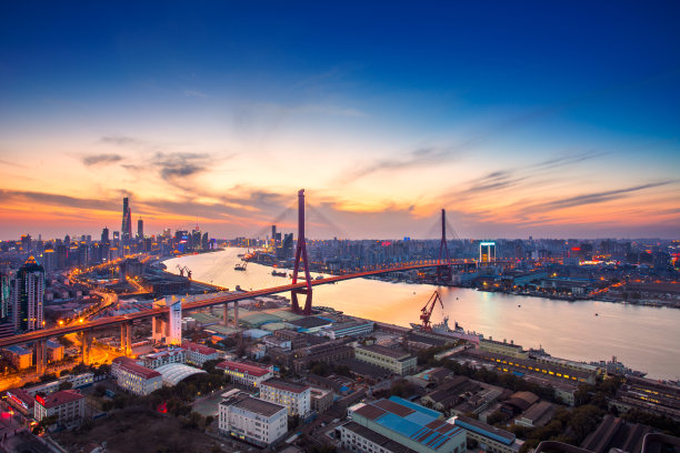 杨浦大桥夜景