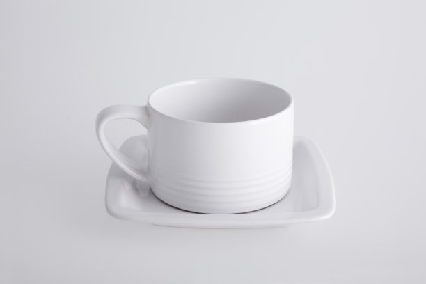 茶碟,马克杯,白色背景