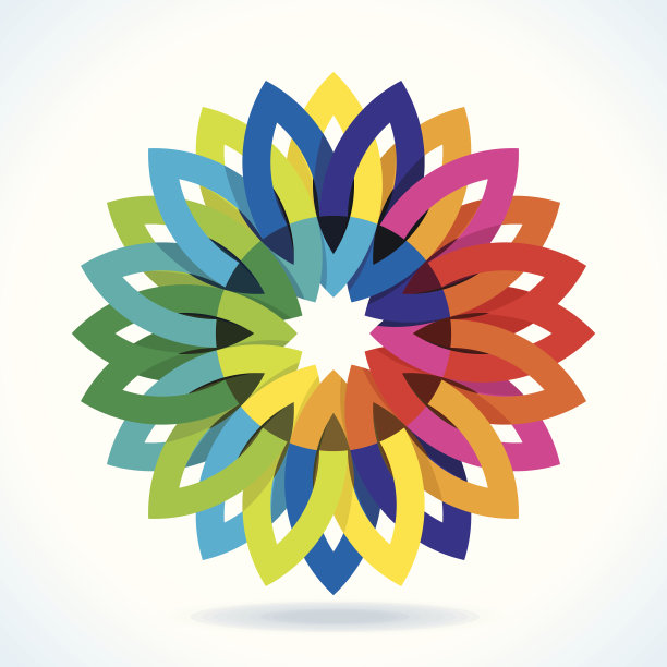 绿黄渐变圆形花纹图案