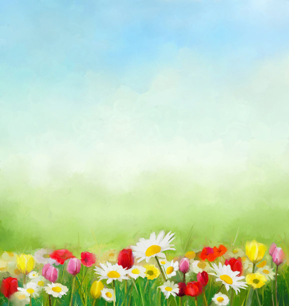 百花齐放装饰画