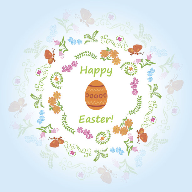 绿黄渐变圆形花纹图案