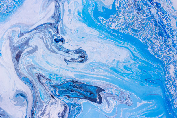 蓝色抽象水纹大理石纹理背景