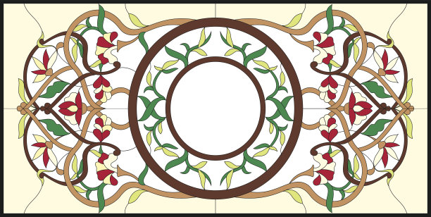 抽象教堂玻璃印花