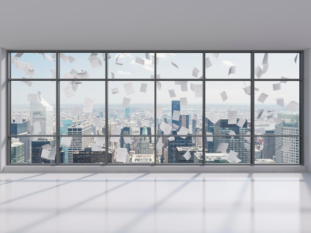现代高层办公室室内场景