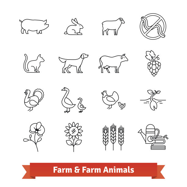 农业插画图标