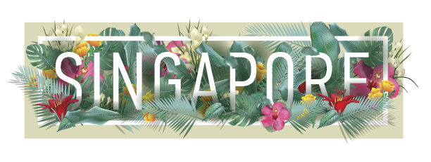 新加坡天际线海报设计
