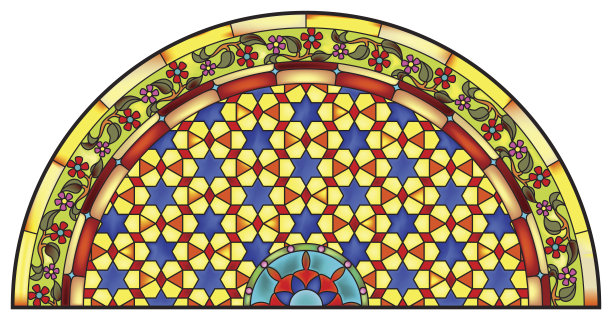 抽象教堂玻璃印花