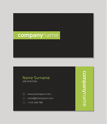 深绿色名片