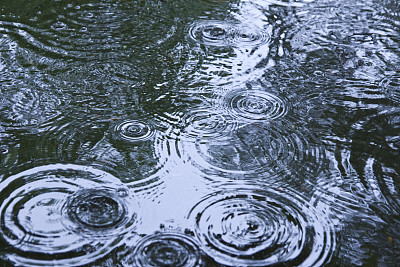 阴雨天的湖面