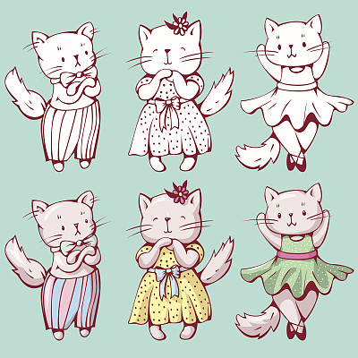 小猫,猫,卡通