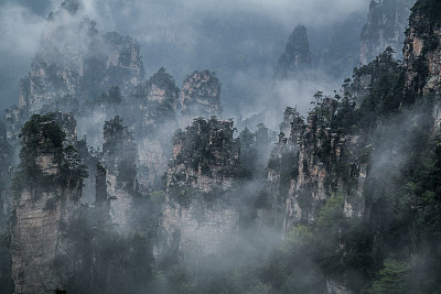 公园,水平画幅,山