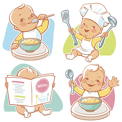 卡通可爱小男孩厨师