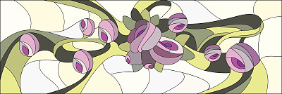 抽象教堂玻璃印花