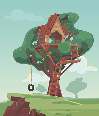 荡秋千可爱卡通