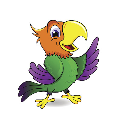 矢量动物鸟类彩色鹦鹉