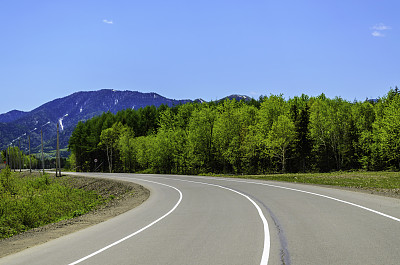乡村路,太阳,高山