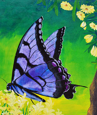 花卉蝴蝶装饰画