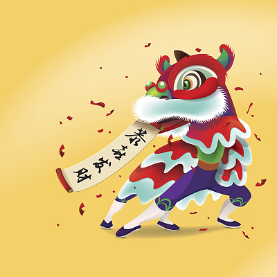 舞狮插画
