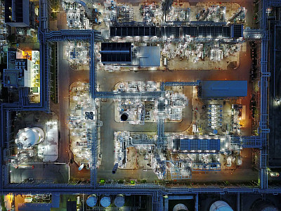 炼油厂鸟瞰图