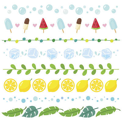 可爱矢量度假元素绿色