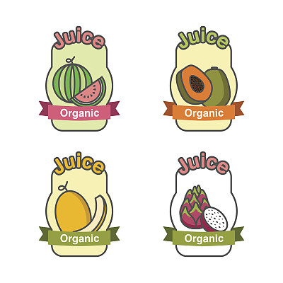 新鲜水果果汁背景插画木瓜