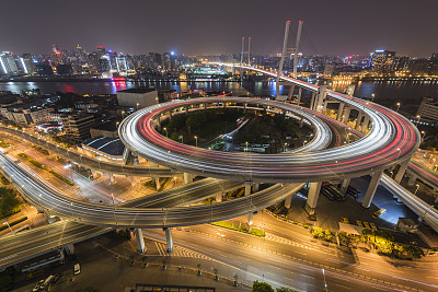 上海南浦大桥夜景城市风光