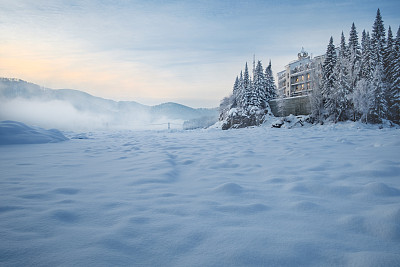 俄罗斯城堡雪景