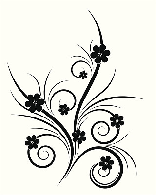 卷着的,枝,仅一朵花