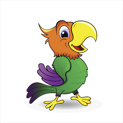 矢量动物鸟类彩色鹦鹉