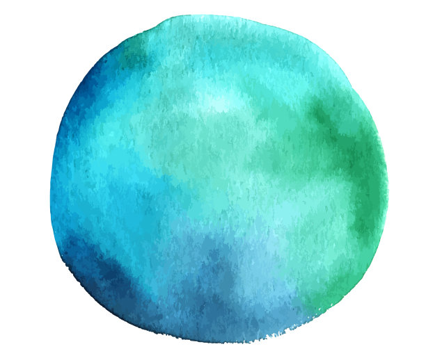 蓝色波点水彩