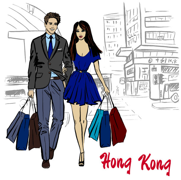 香港广告插画