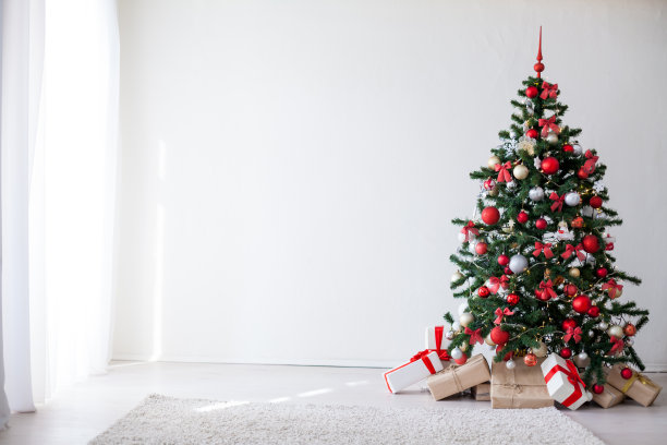 冬季雪景圣诞装饰背景图