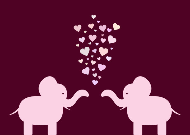 爱心大象情侣