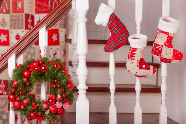 冬季雪景圣诞装饰背景图