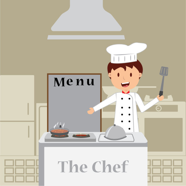 卡通可爱小男孩厨师