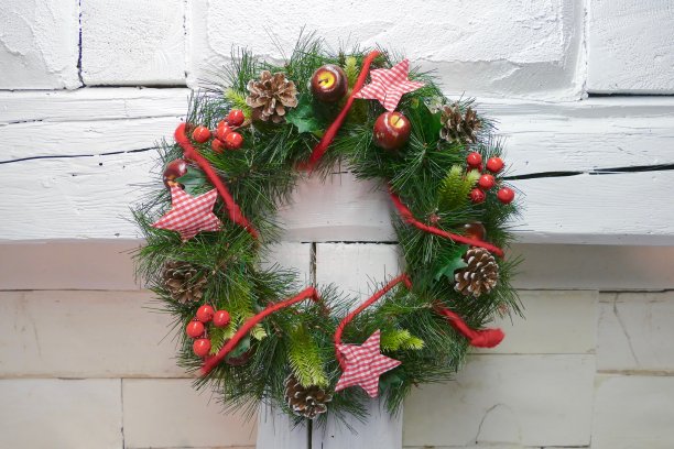 冬季雪景圣诞装饰背景图