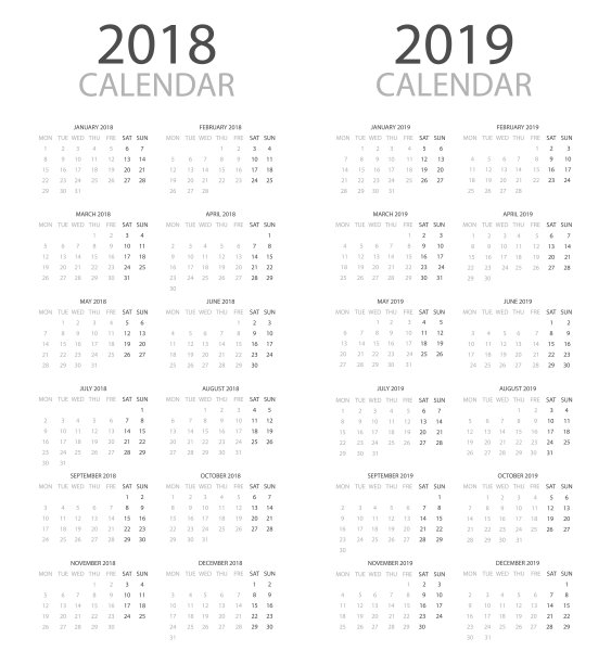 2018日历模板
