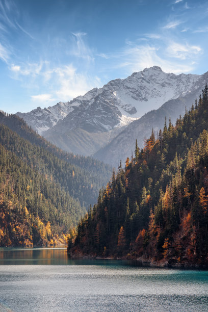 四川九寨沟秋冬景色