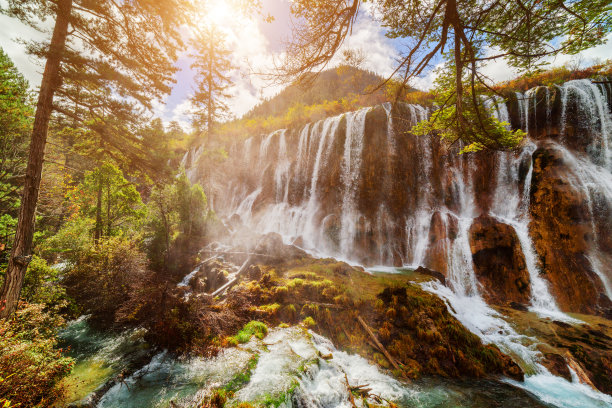 四川九寨沟秋冬景色